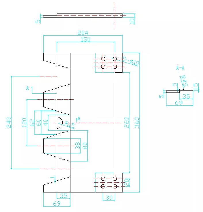 圖1 托板結構設計圖